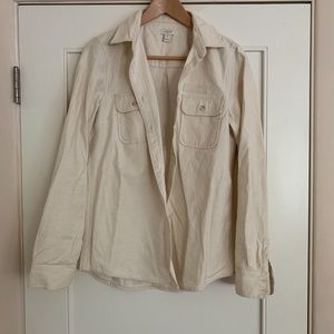 J. Crew 100% Cotton Cream Button Up Light Comfort